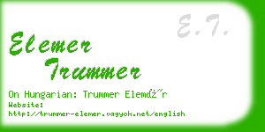 elemer trummer business card